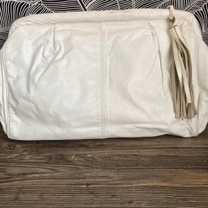 Vintage White Leather Clutch